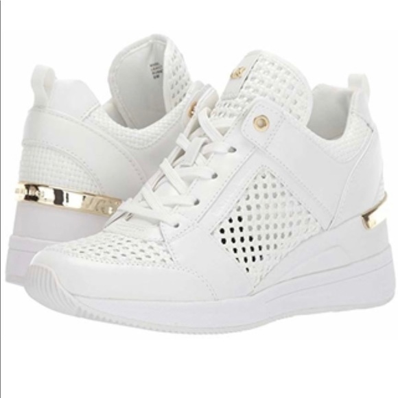 georgie woven leather trainer michael kors